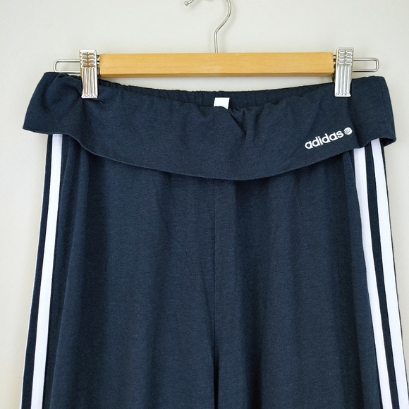 Adidas Neo Harem Cropped Pants Sweatpants Size Small Blue White Stripes - Picture 3 of 10